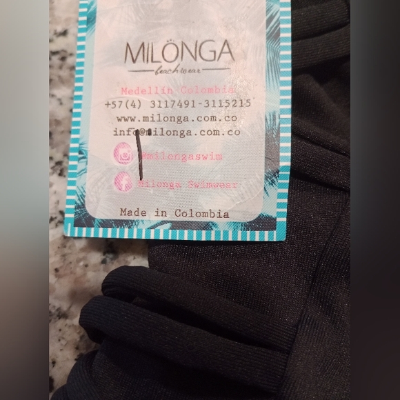 Milonga Beachwear Black Sz L Haute One Piece **NWT** - Picture 7 of 9